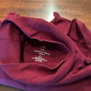 Lands' End Super T Maroon Cotton Turtleneck Shirt in size Large